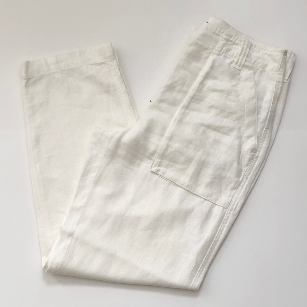 J. Crew Linen Cargo straight leg pants